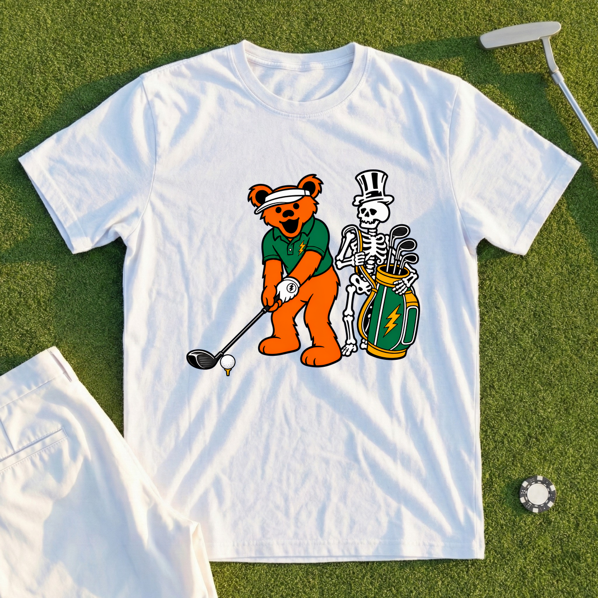 Tour Pro Bear And Caddy Skeleton Tee