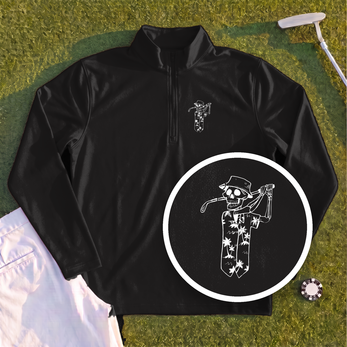 Tropical Skeleton Quarter Zip