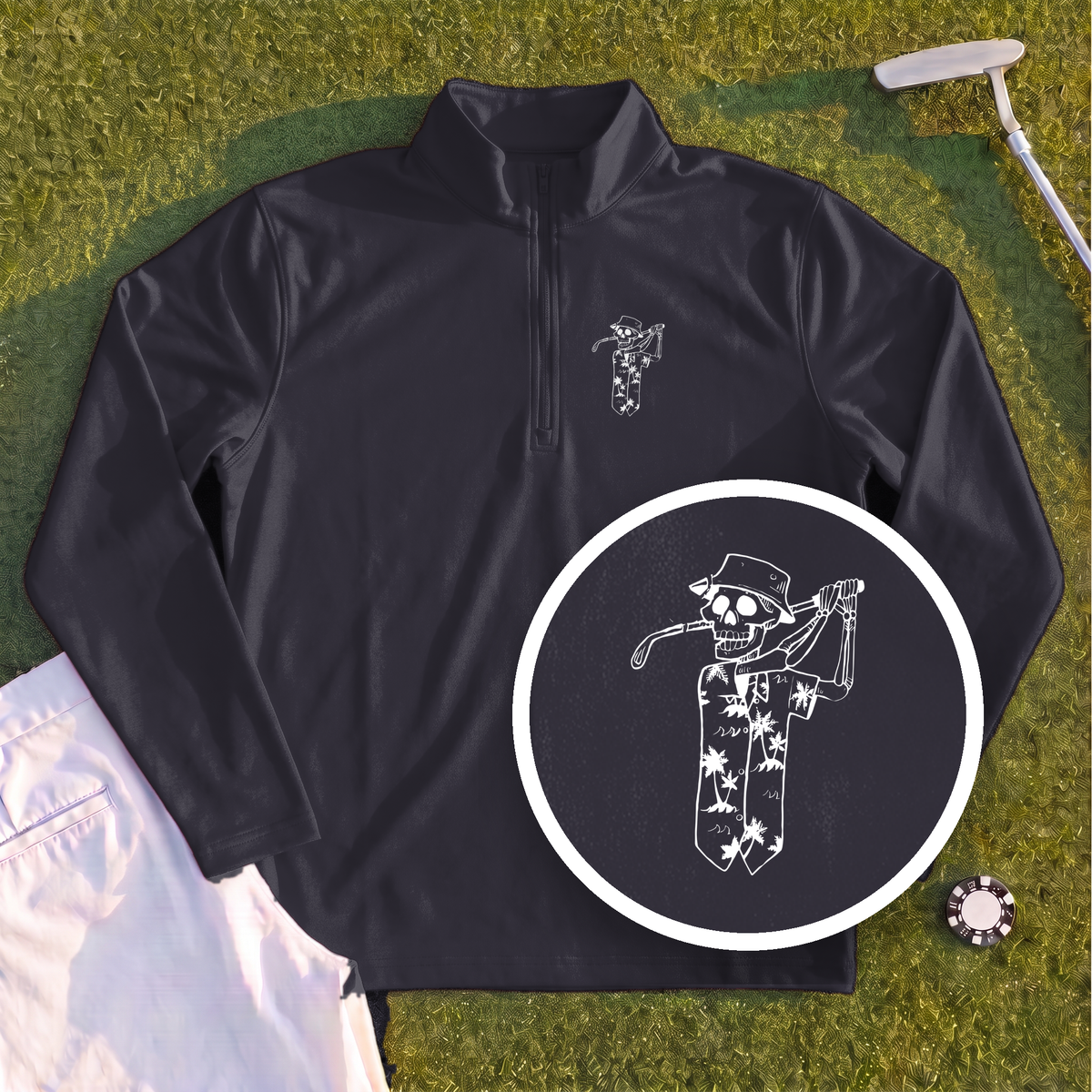 Tropical Skeleton Quarter Zip