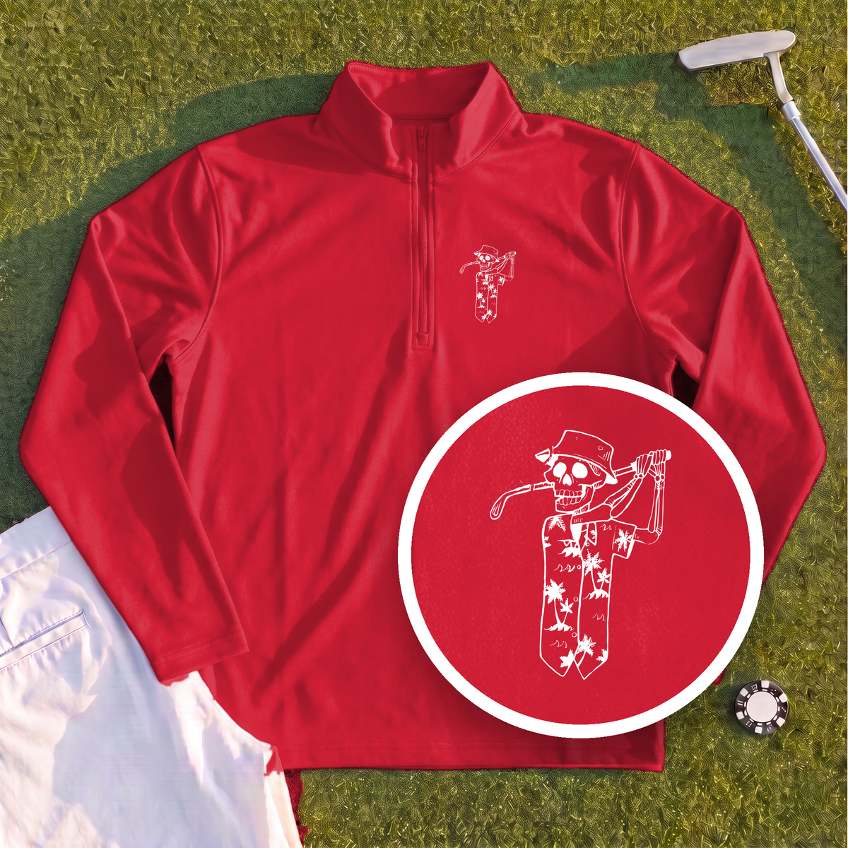 Tropical Skeleton Quarter Zip