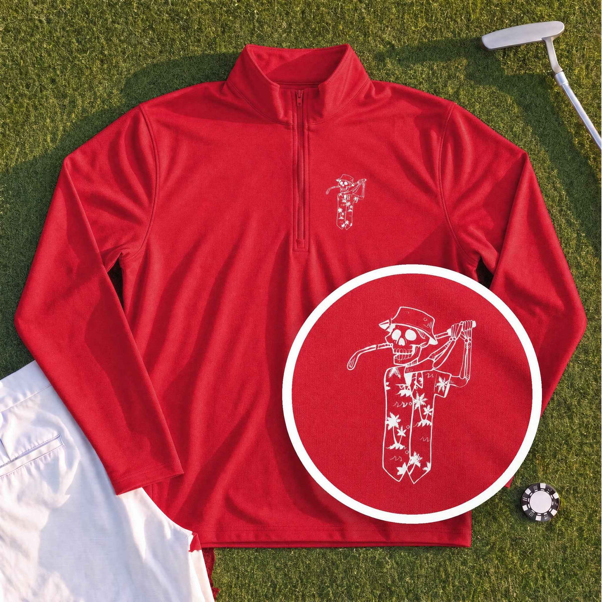 Tropical Skeleton Quarter Zip
