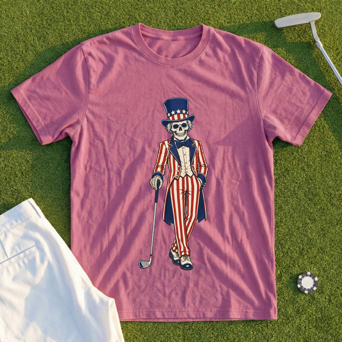Uncle Sam Golfer Tee