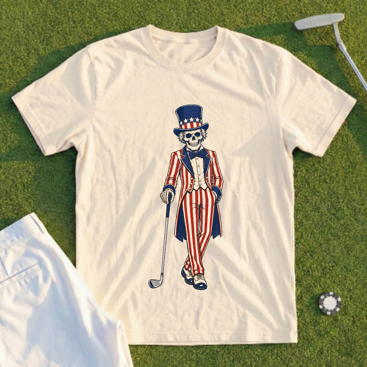 Uncle Sam Golfer Tee