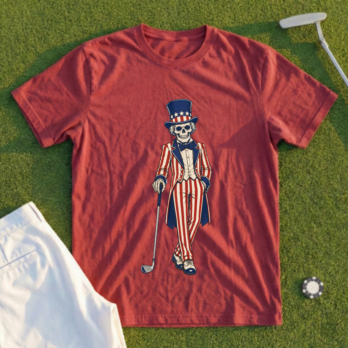 Uncle Sam Golfer Tee