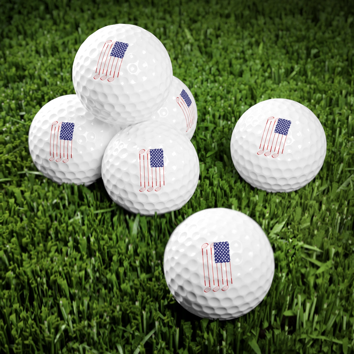 USA Flag Clubs & Balls Golf Balls
