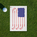 USA Flag Clubs & Balls Golf Towel - Shanked Right