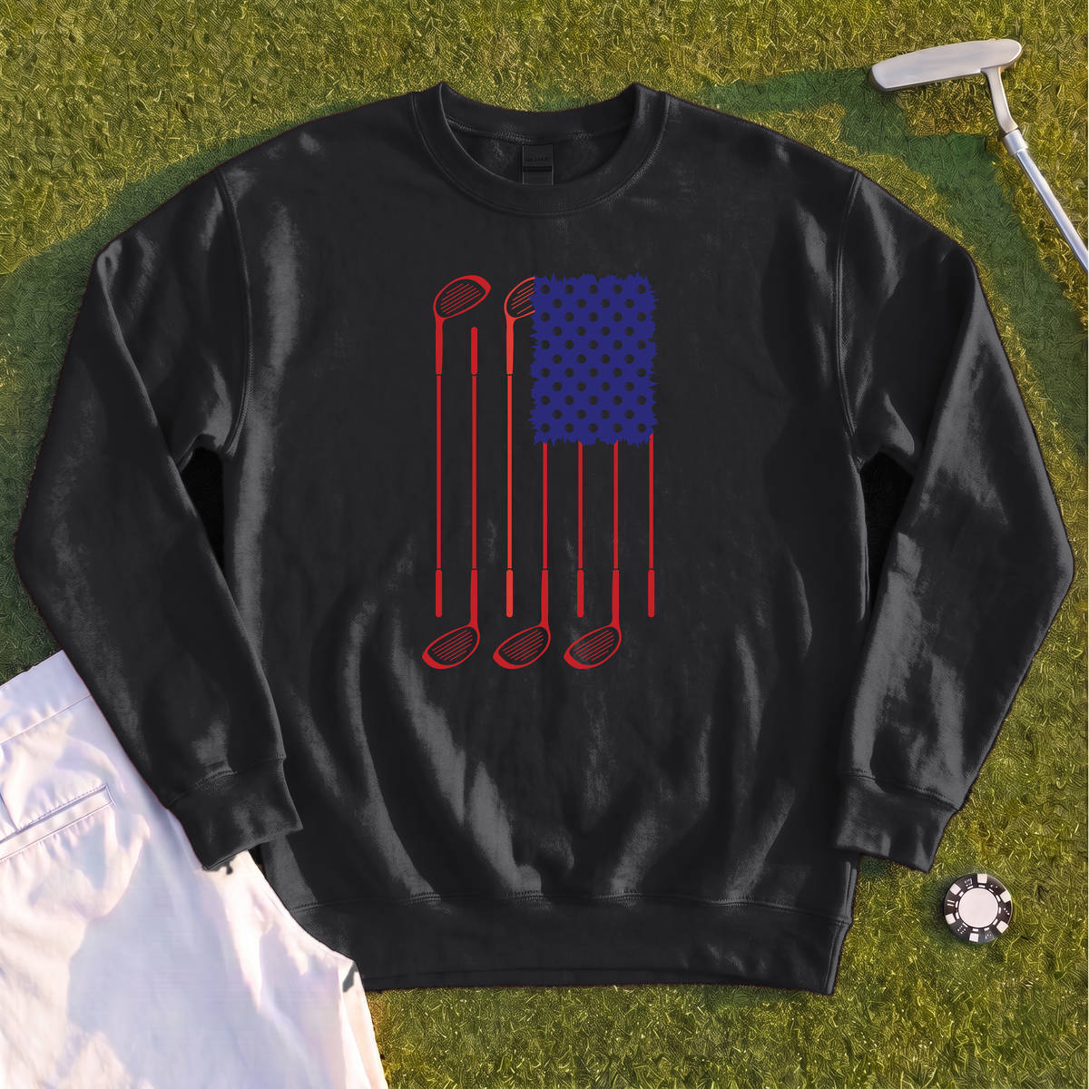 USA Flag Clubs & Balls Sweatshirt