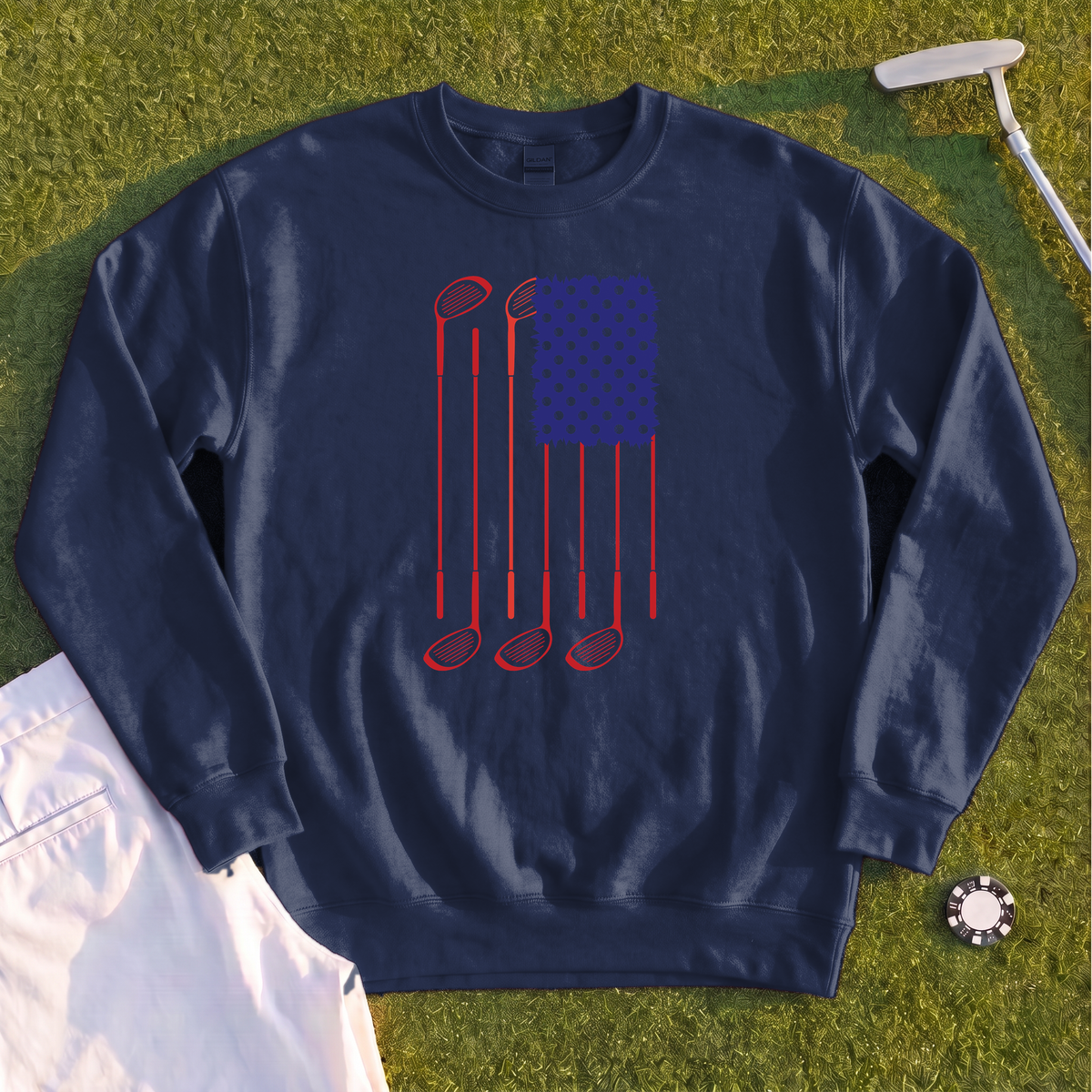 USA Flag Clubs & Balls Sweatshirt