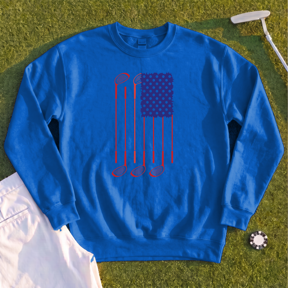 USA Flag Clubs & Balls Sweatshirt