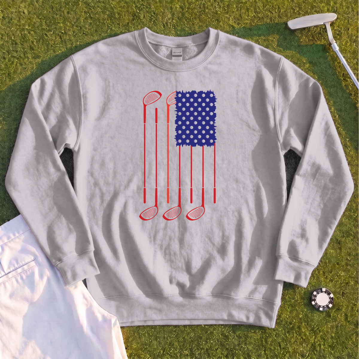 USA Flag Clubs & Balls Sweatshirt