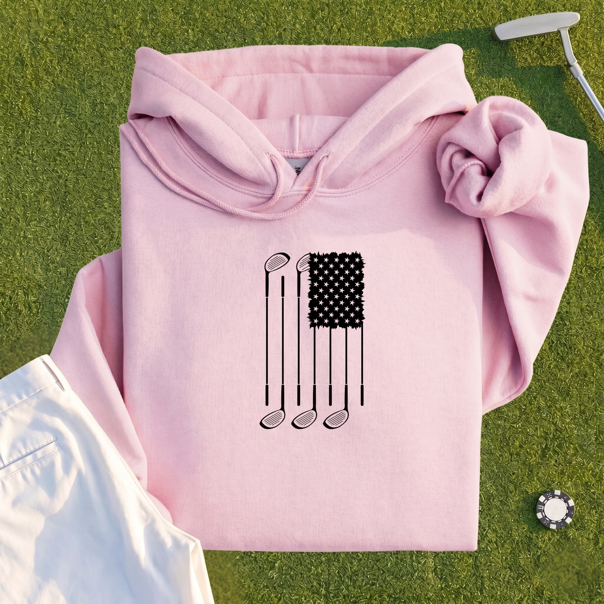 USA Flag Clubs & Stars Hoodie
