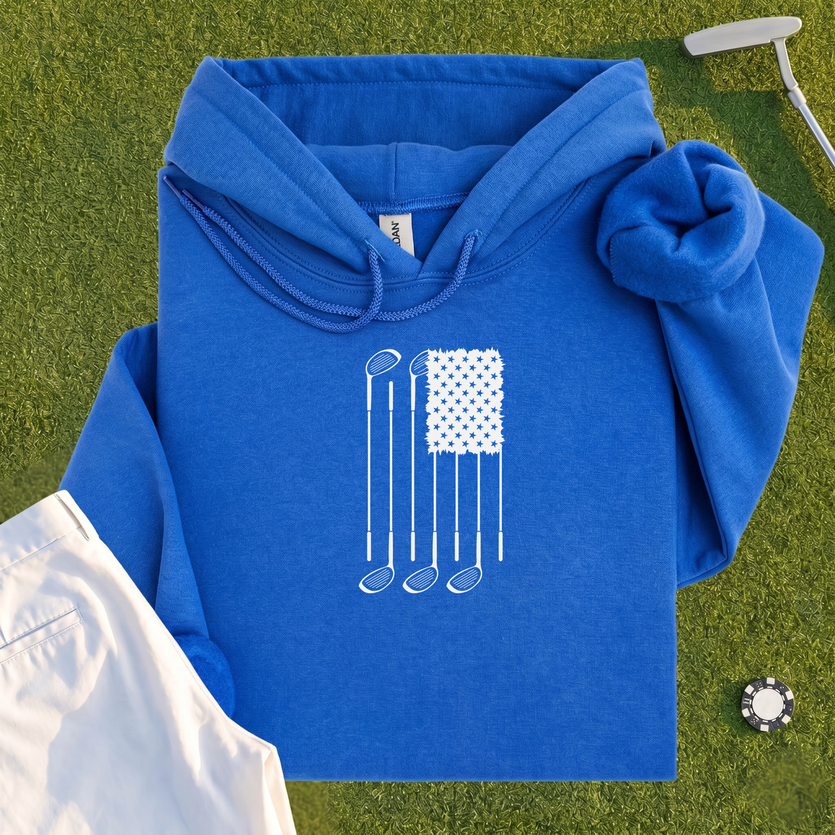 USA Flag Clubs & Stars Hoodie