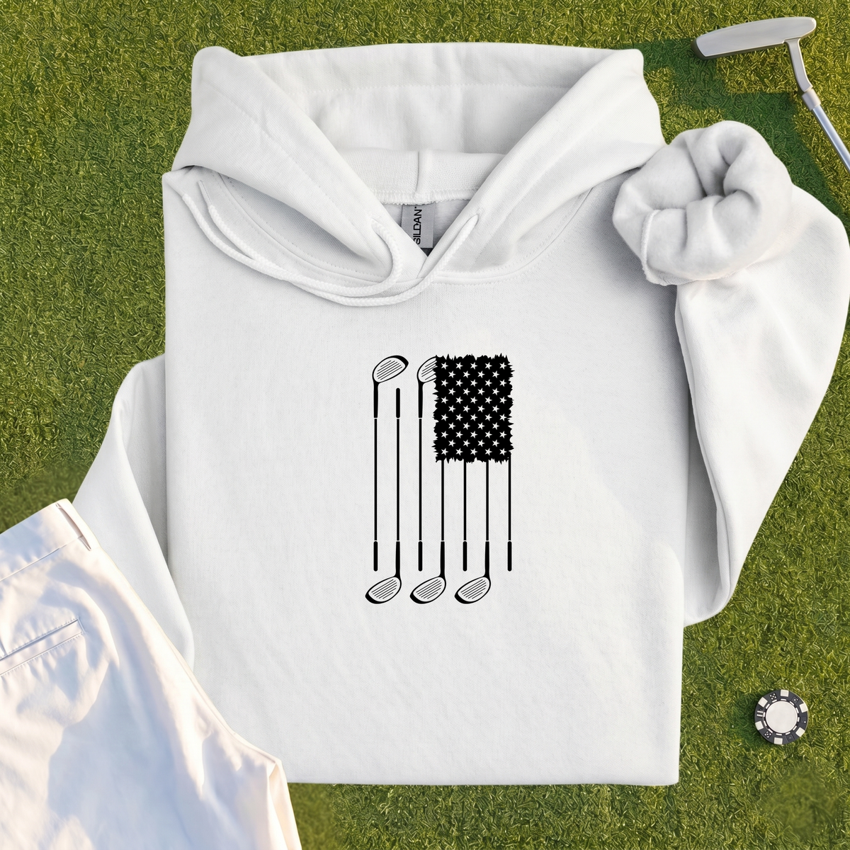 USA Flag Clubs & Stars Hoodie