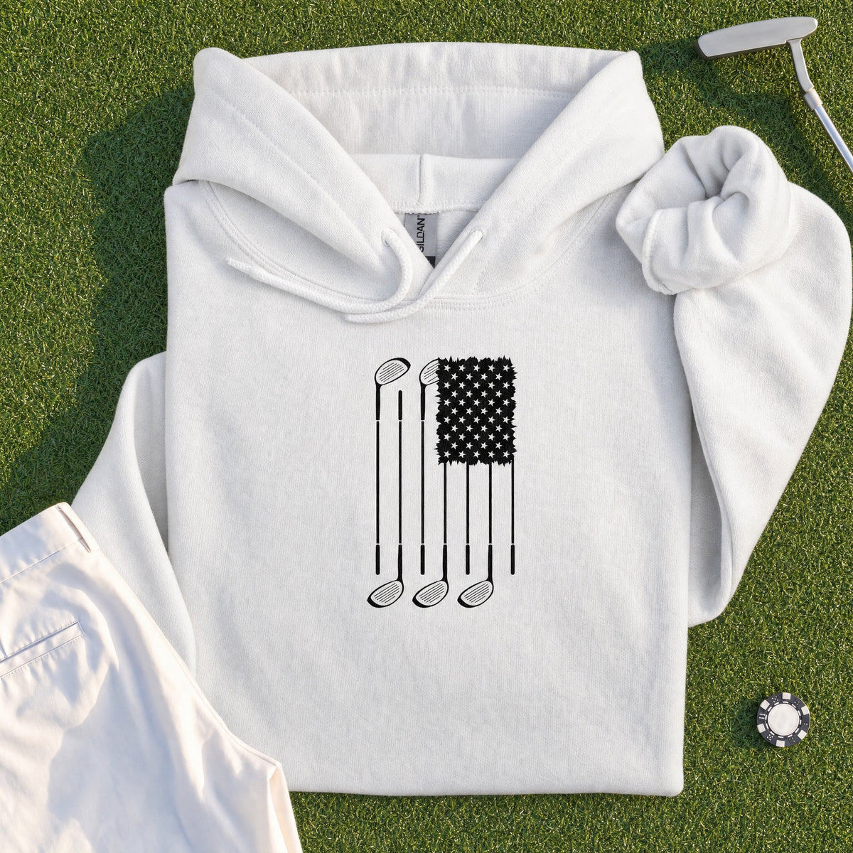USA Flag Clubs & Stars Hoodie