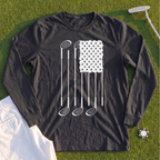 USA Flag Clubs & Stars Long Sleeve Tee