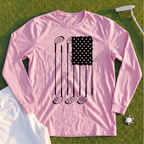 USA Flag Clubs & Stars Long Sleeve Tee