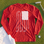 USA Flag Clubs & Stars Long Sleeve Tee