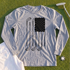 USA Flag Clubs & Stars Long Sleeve Tee
