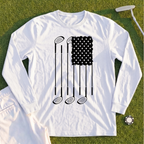 USA Flag Clubs & Stars Long Sleeve Tee