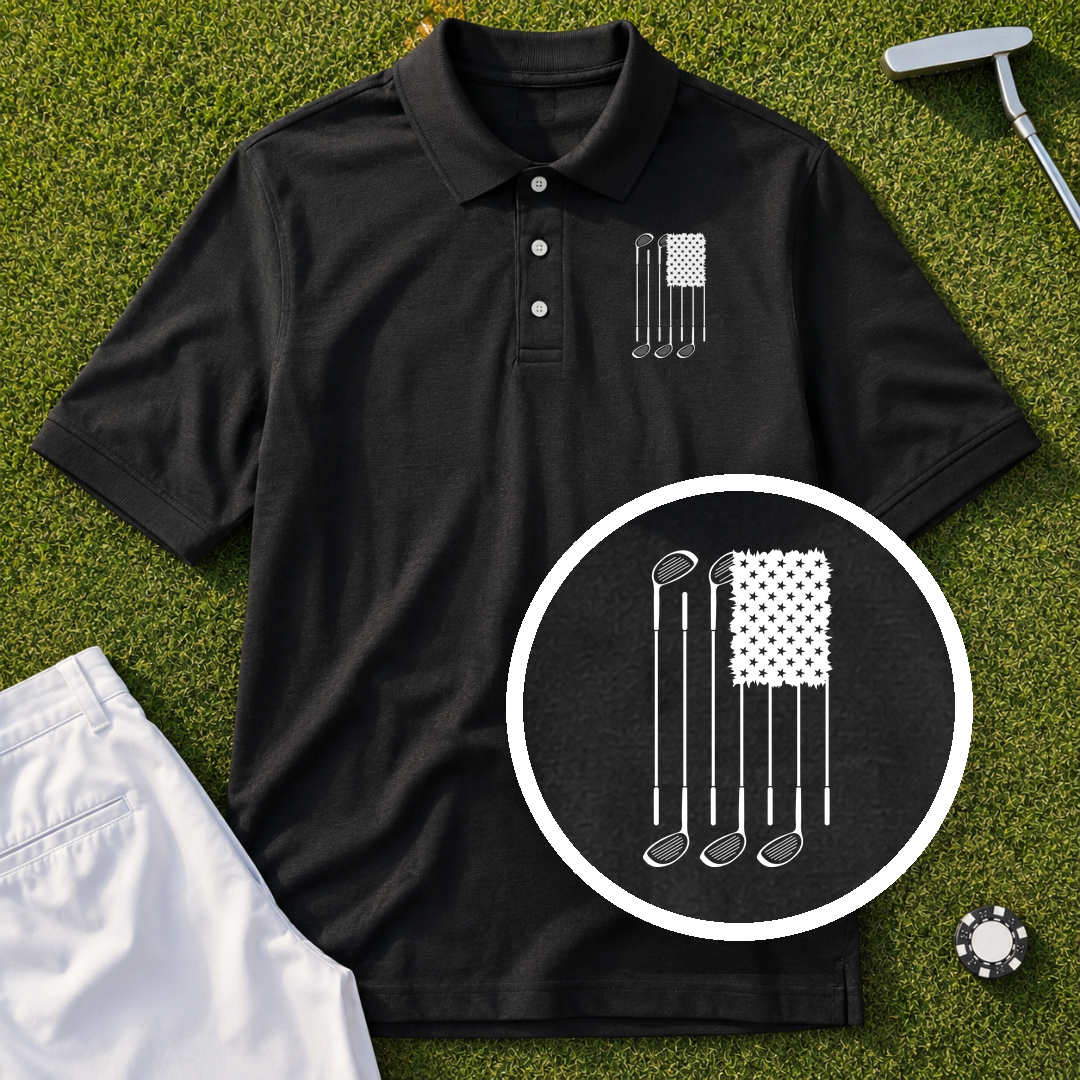 USA Flag Clubs & Stars Performance Polo