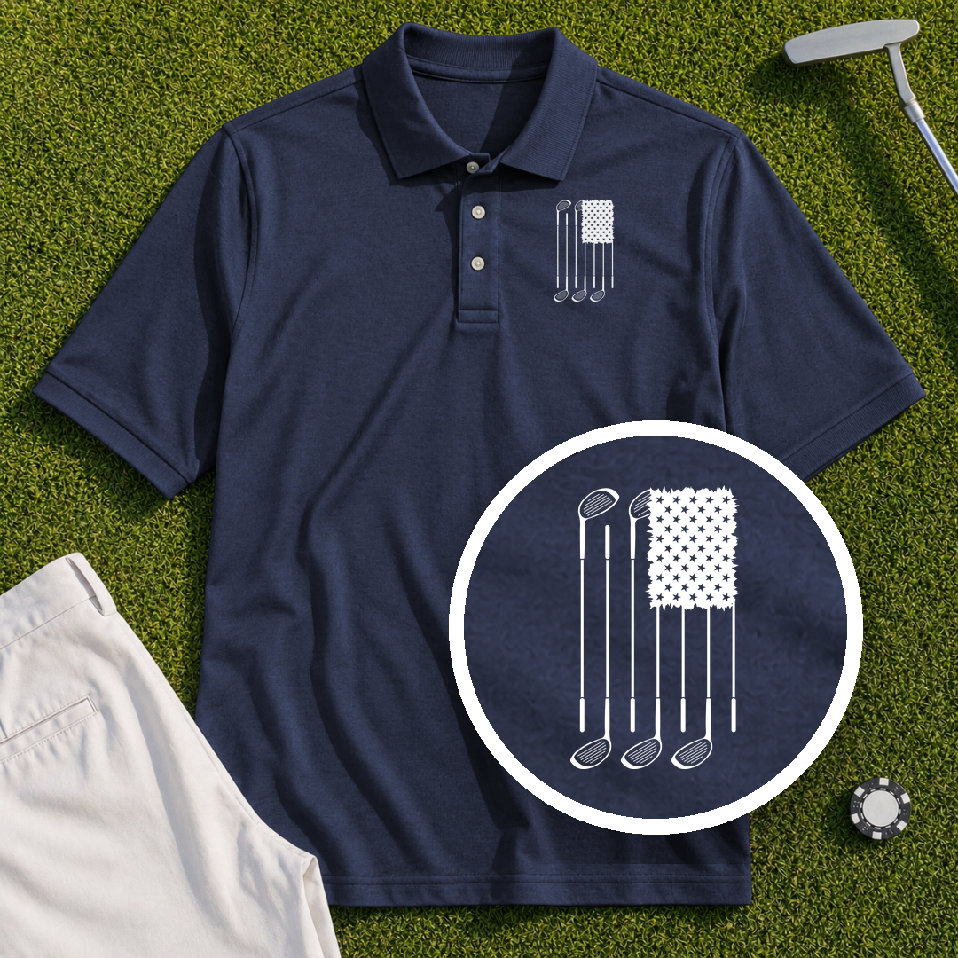 USA Flag Clubs & Stars Performance Polo