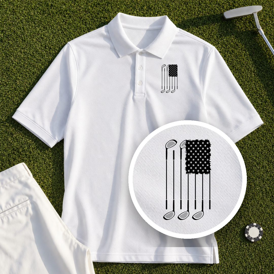 USA Flag Clubs & Stars Performance Polo