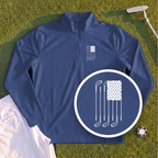 USA Flag Clubs & Stars Quarter Zip