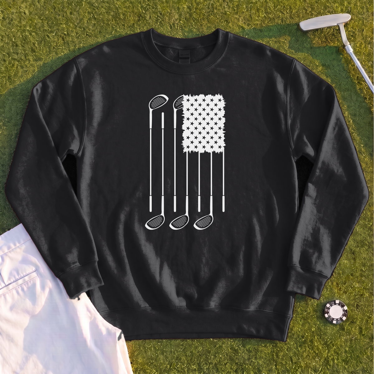 USA Flag Clubs & Stars Sweatshirt