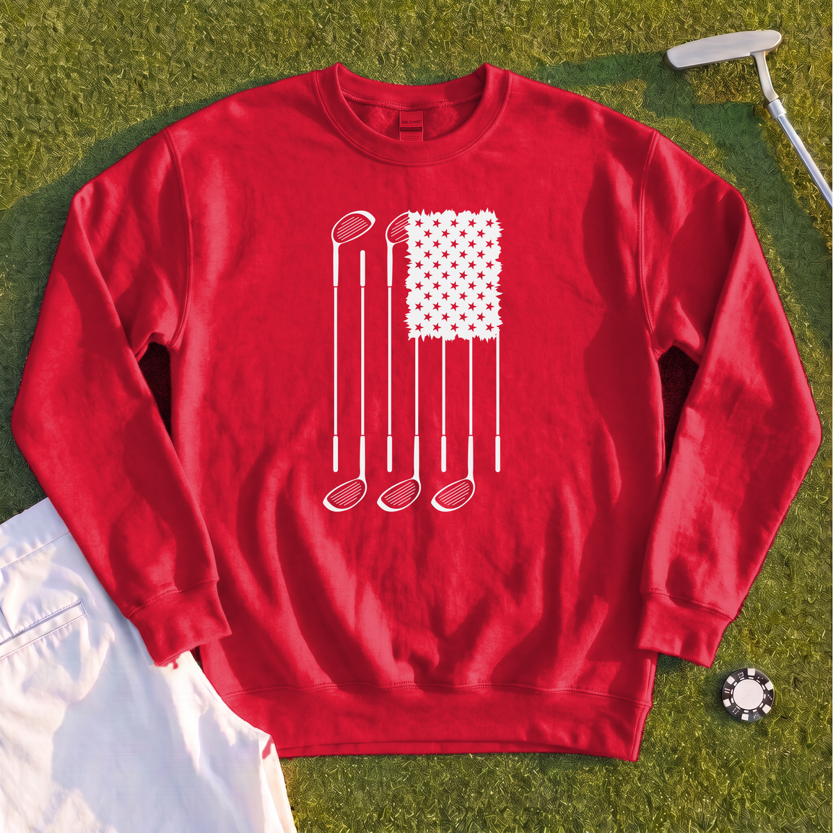 USA Flag Clubs & Stars Sweatshirt