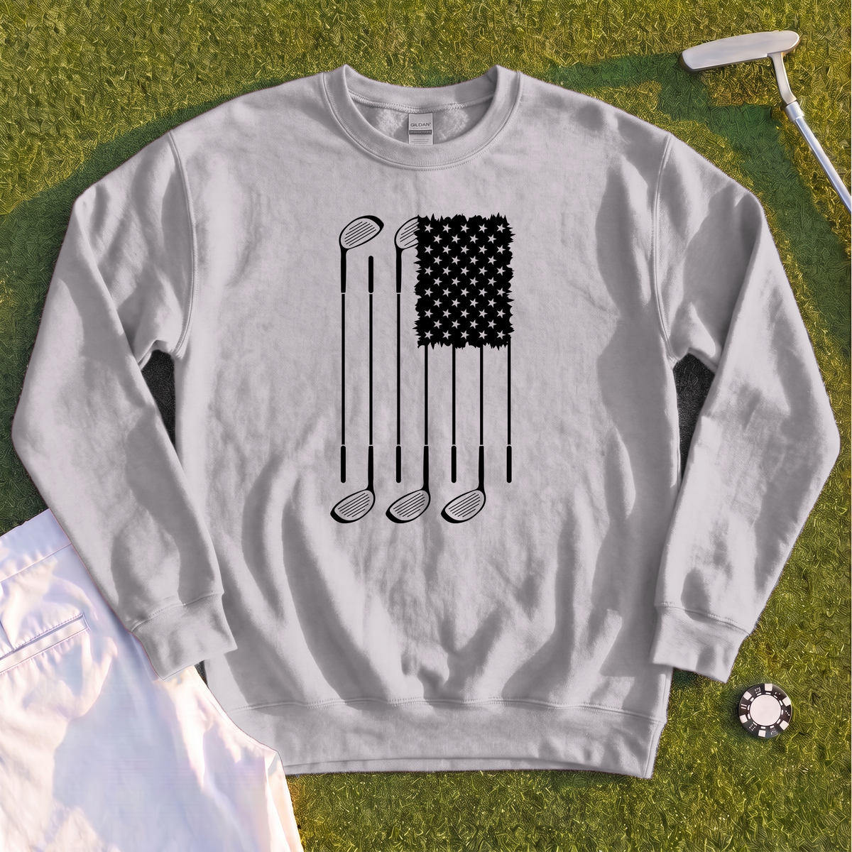 USA Flag Clubs & Stars Sweatshirt