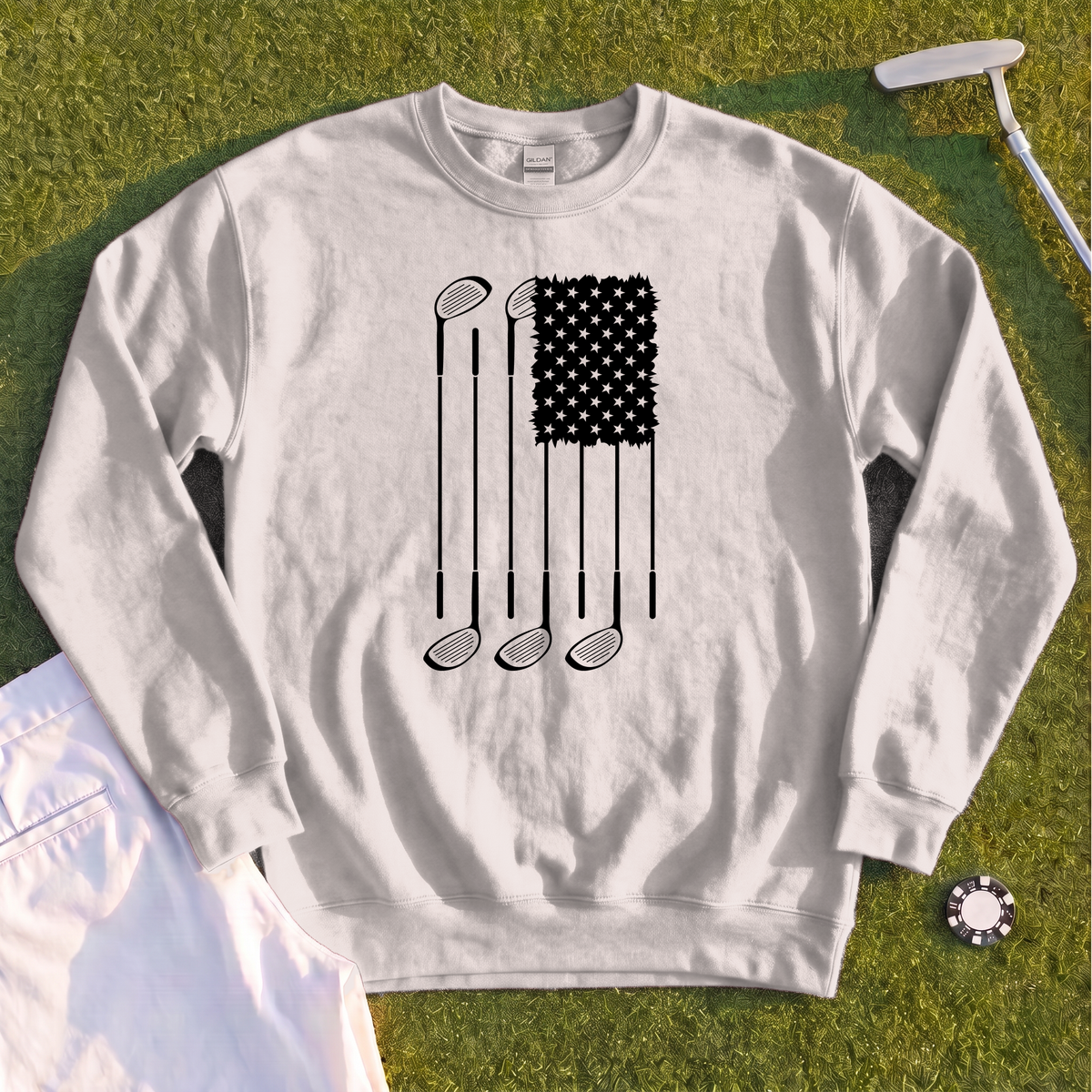 USA Flag Clubs & Stars Sweatshirt