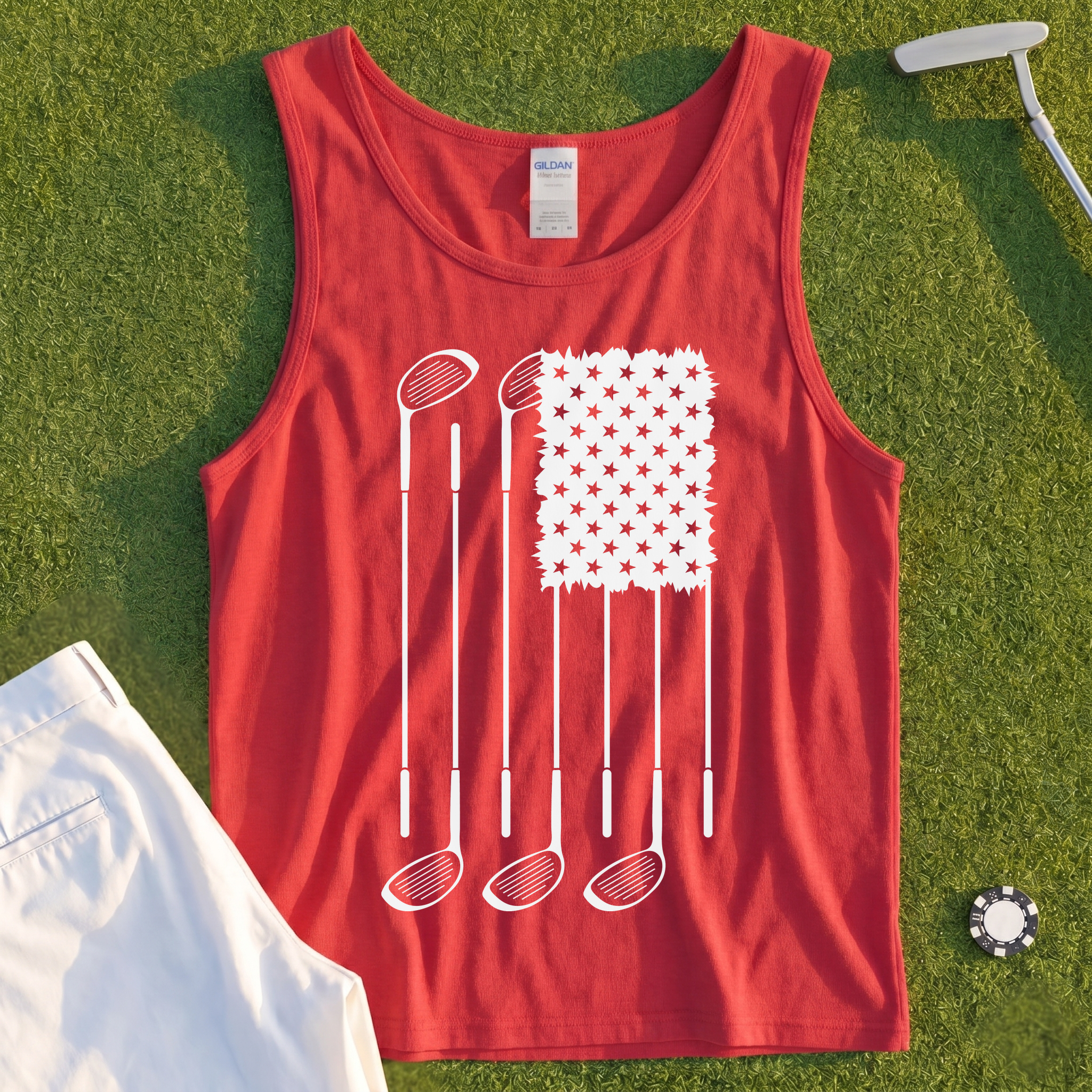 USA Flag Clubs & Stars Tank