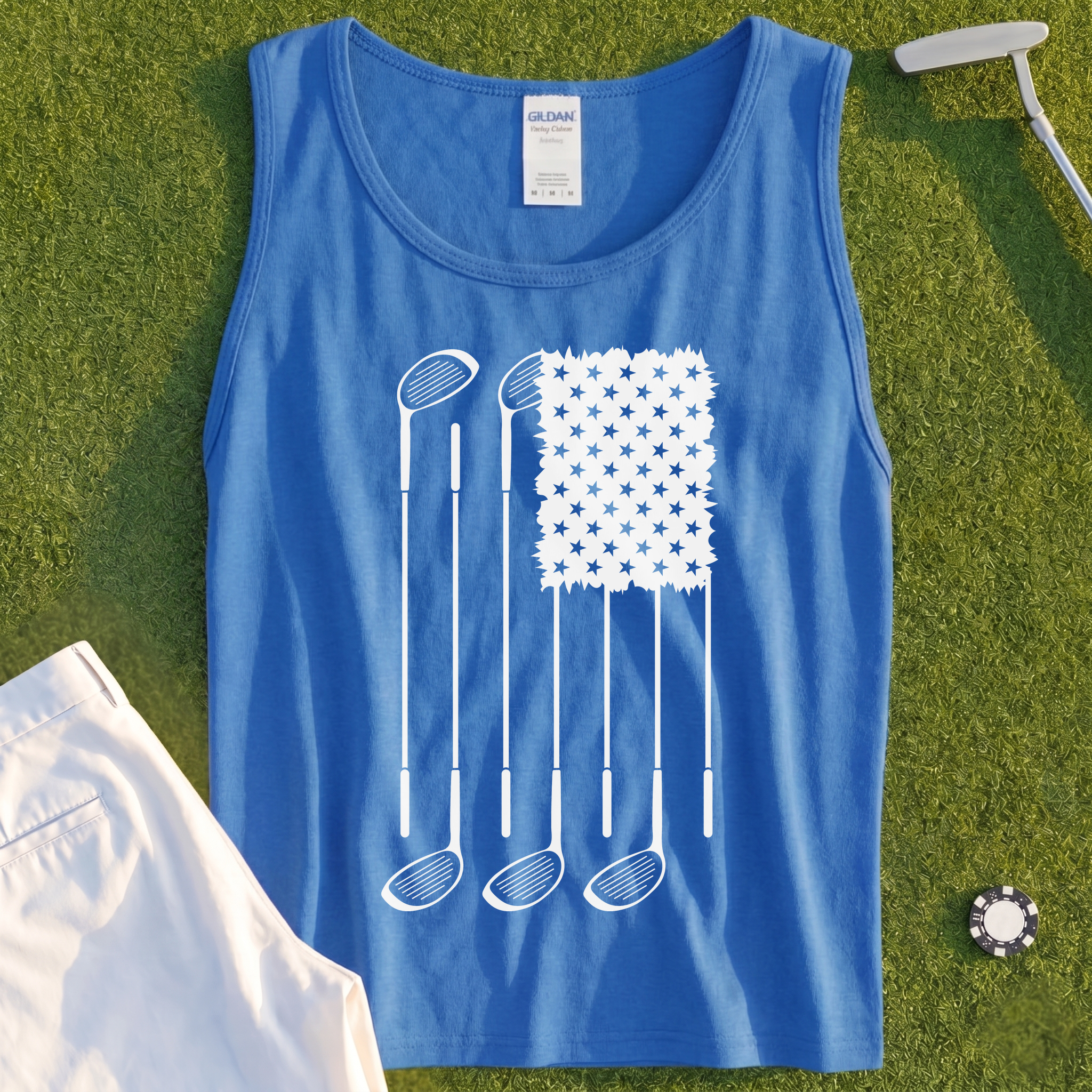 USA Flag Clubs & Stars Tank