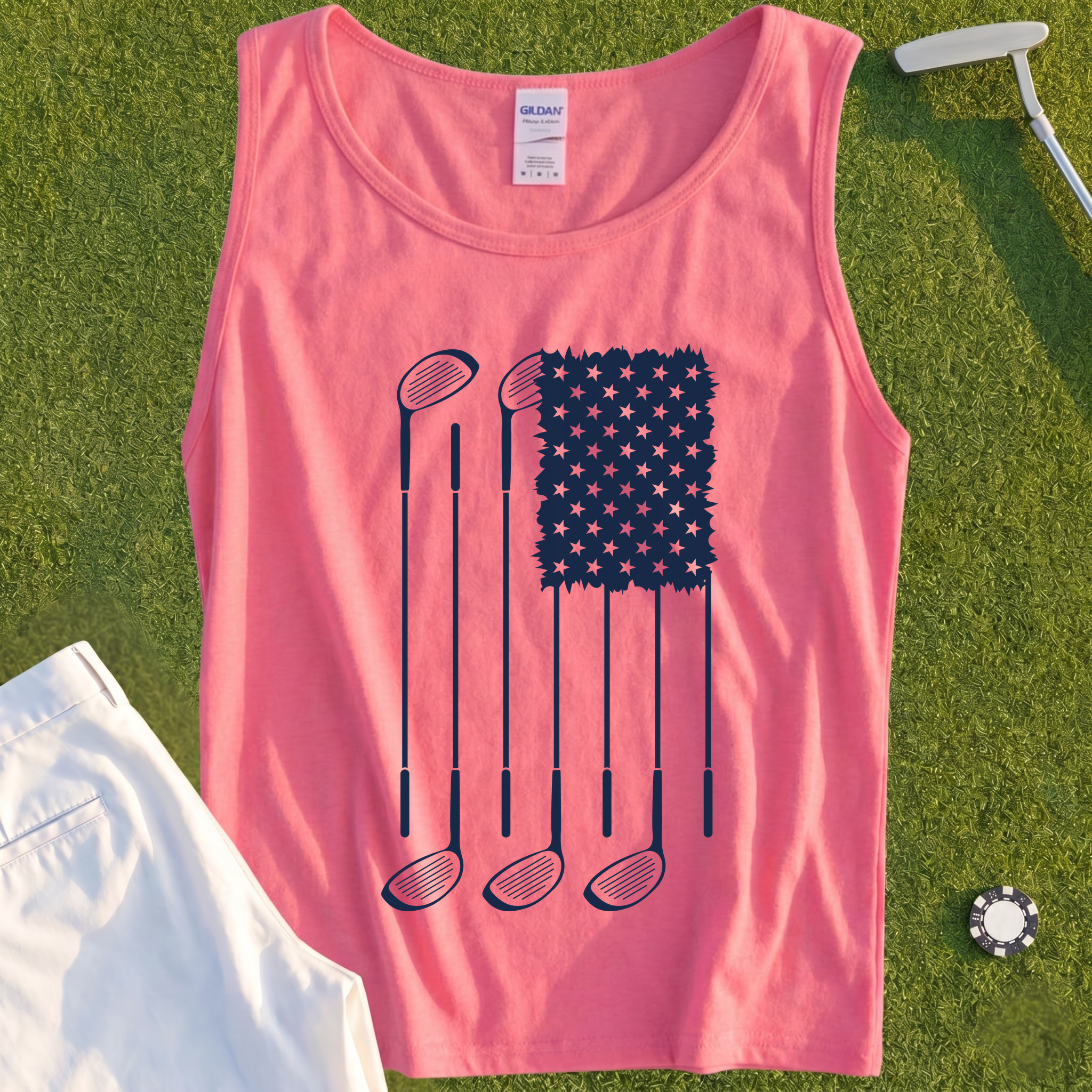 USA Flag Clubs & Stars Tank