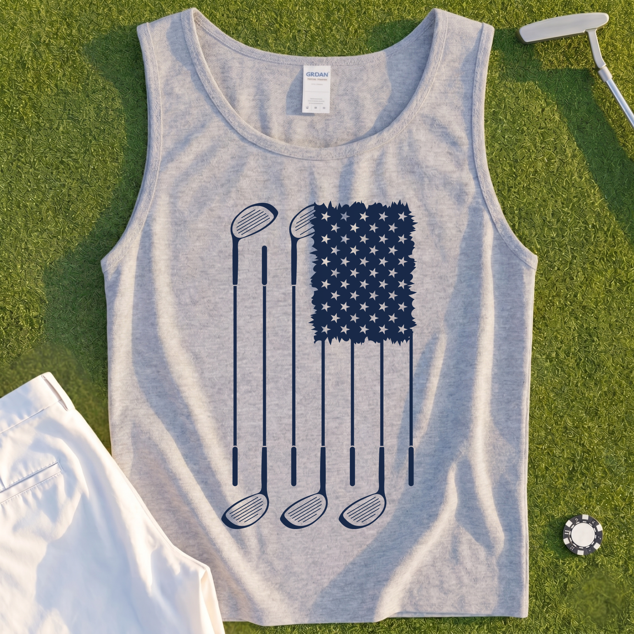 USA Flag Clubs & Stars Tank