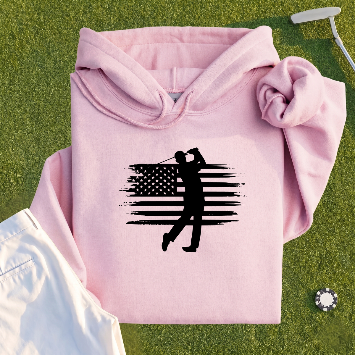 USA Flag Golfer Hoodie