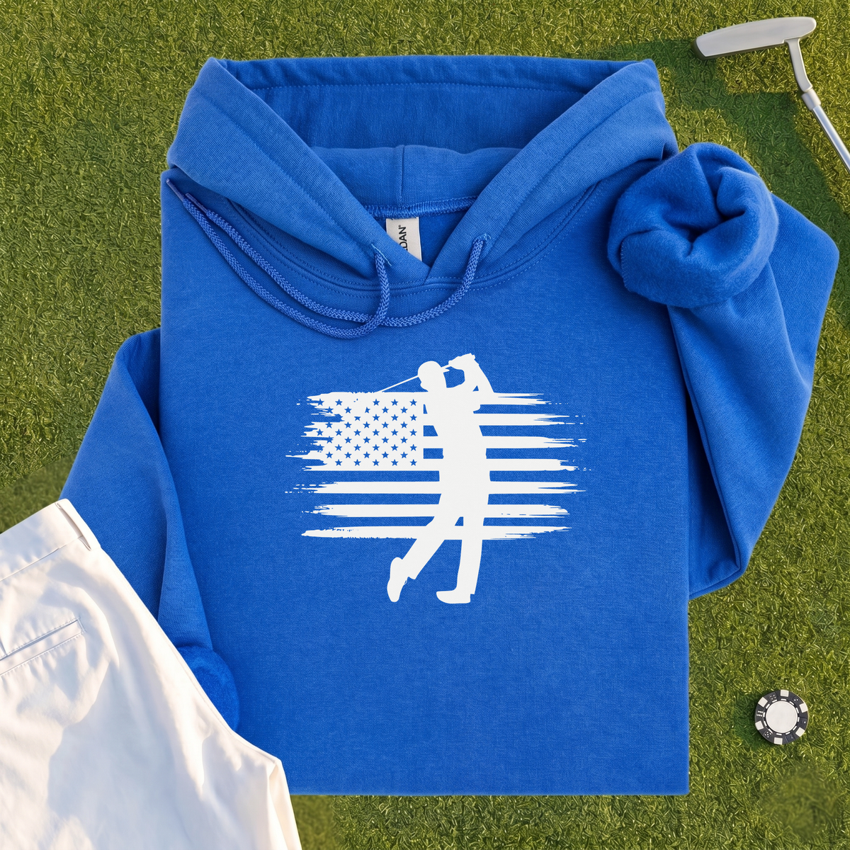 USA Flag Golfer Hoodie
