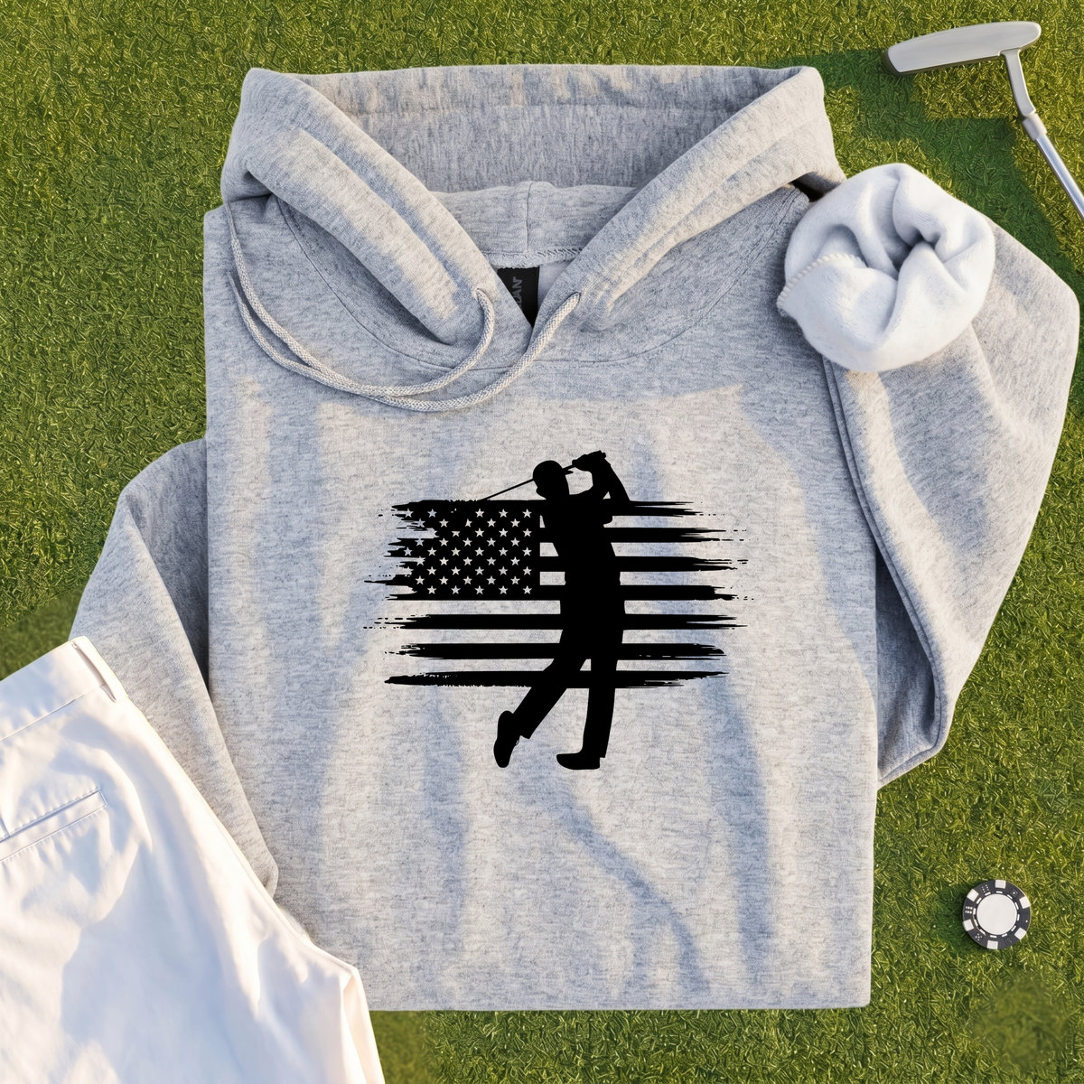 USA Flag Golfer Hoodie