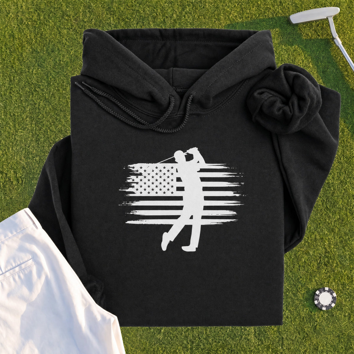 USA Flag Golfer Hoodie