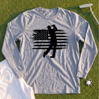 USA Flag Golfer Long Sleeve Tee