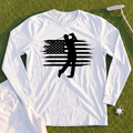 USA Flag Golfer Long Sleeve Tee