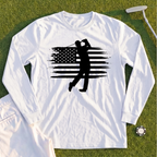 USA Flag Golfer Long Sleeve Tee