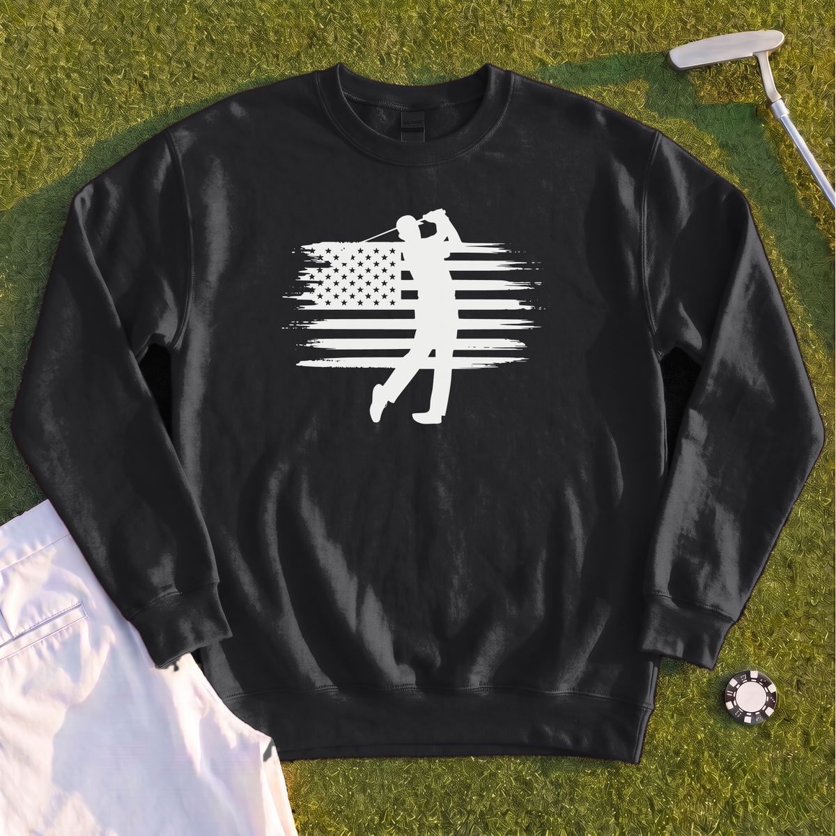 USA Flag Golfer Sweatshirt