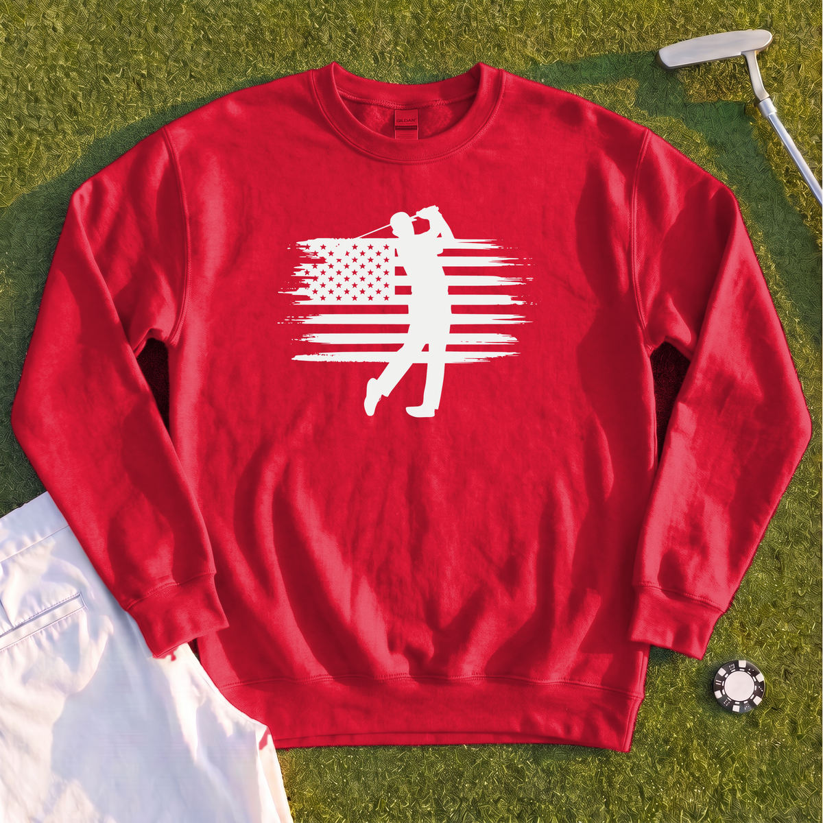 USA Flag Golfer Sweatshirt