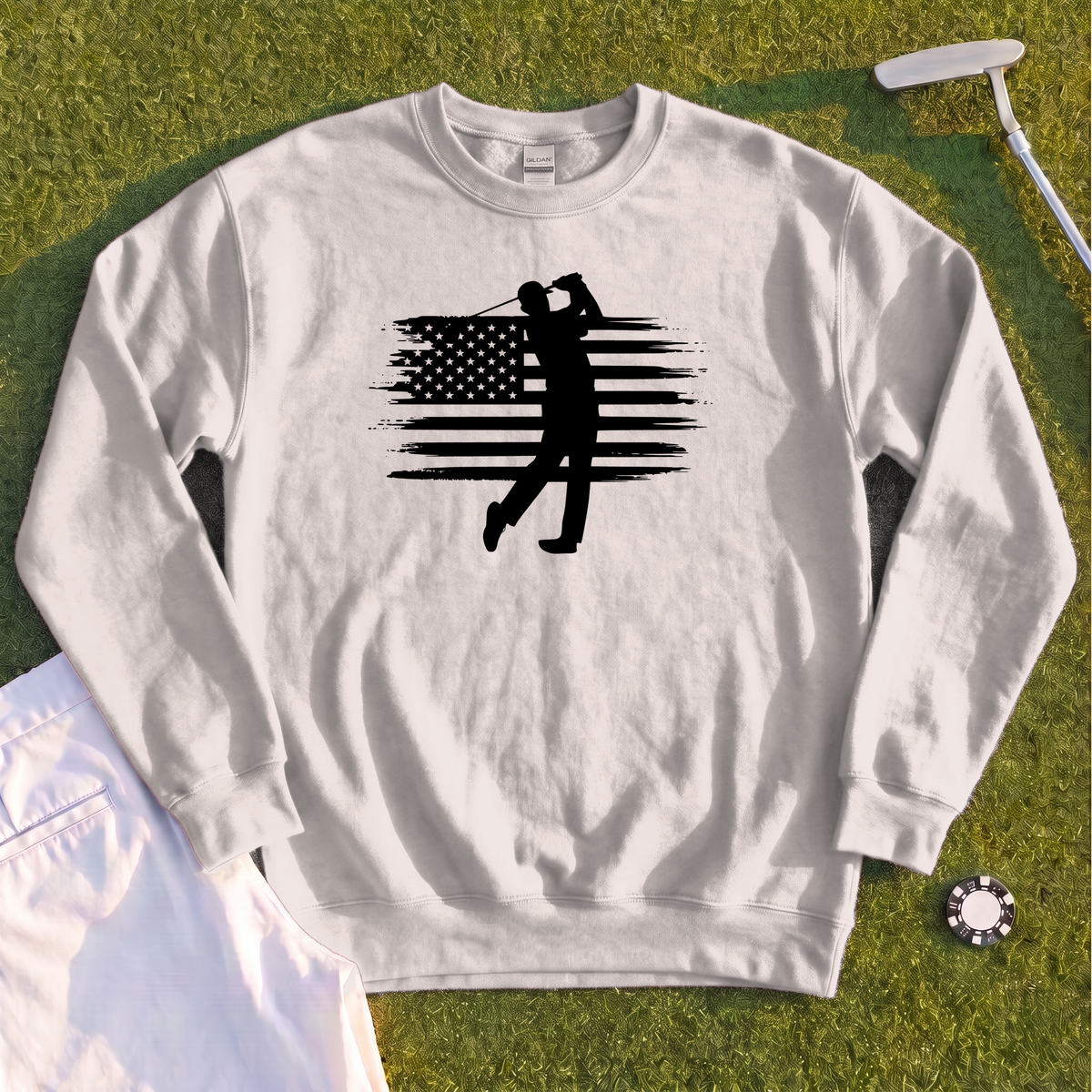 USA Flag Golfer Sweatshirt