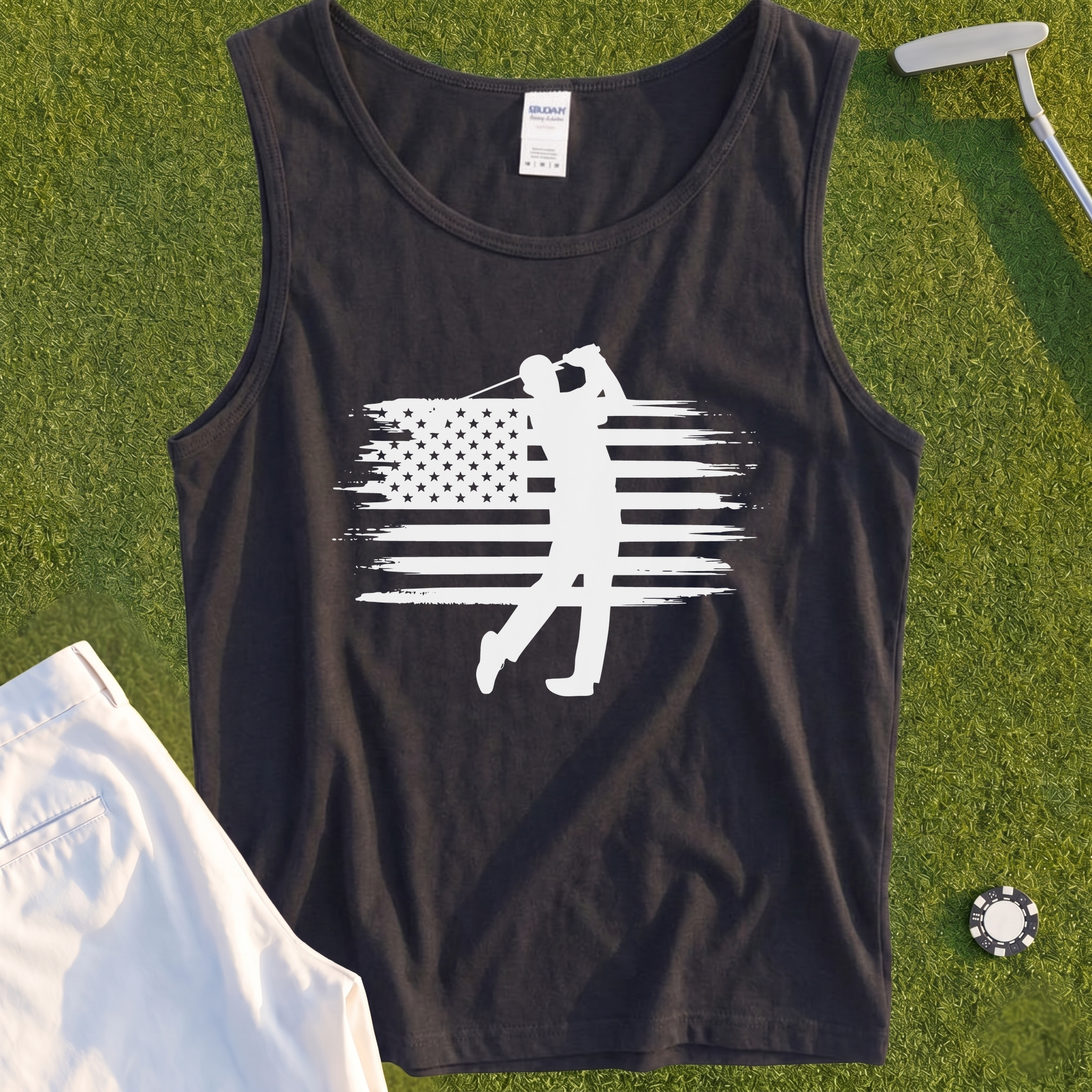 USA Flag Golfer Tank