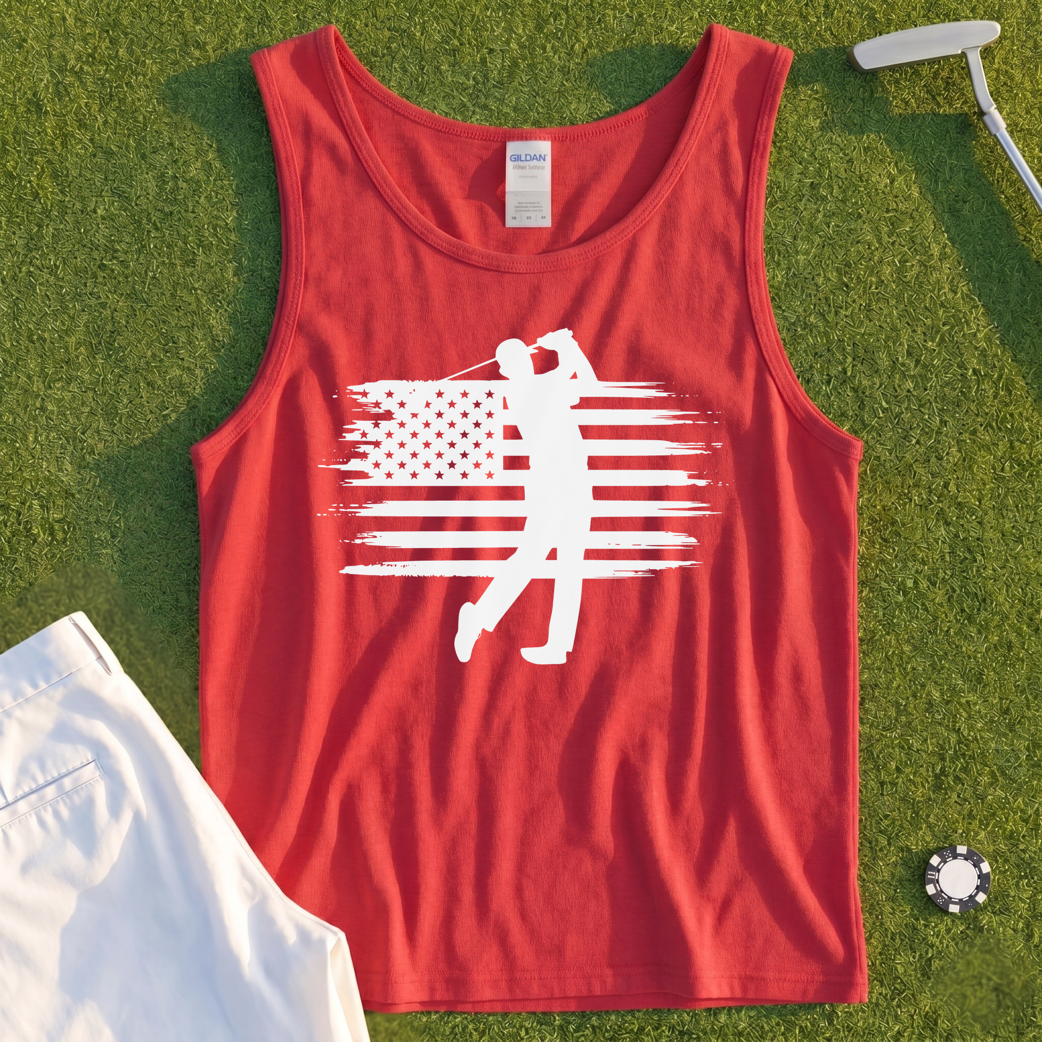 USA Flag Golfer Tank