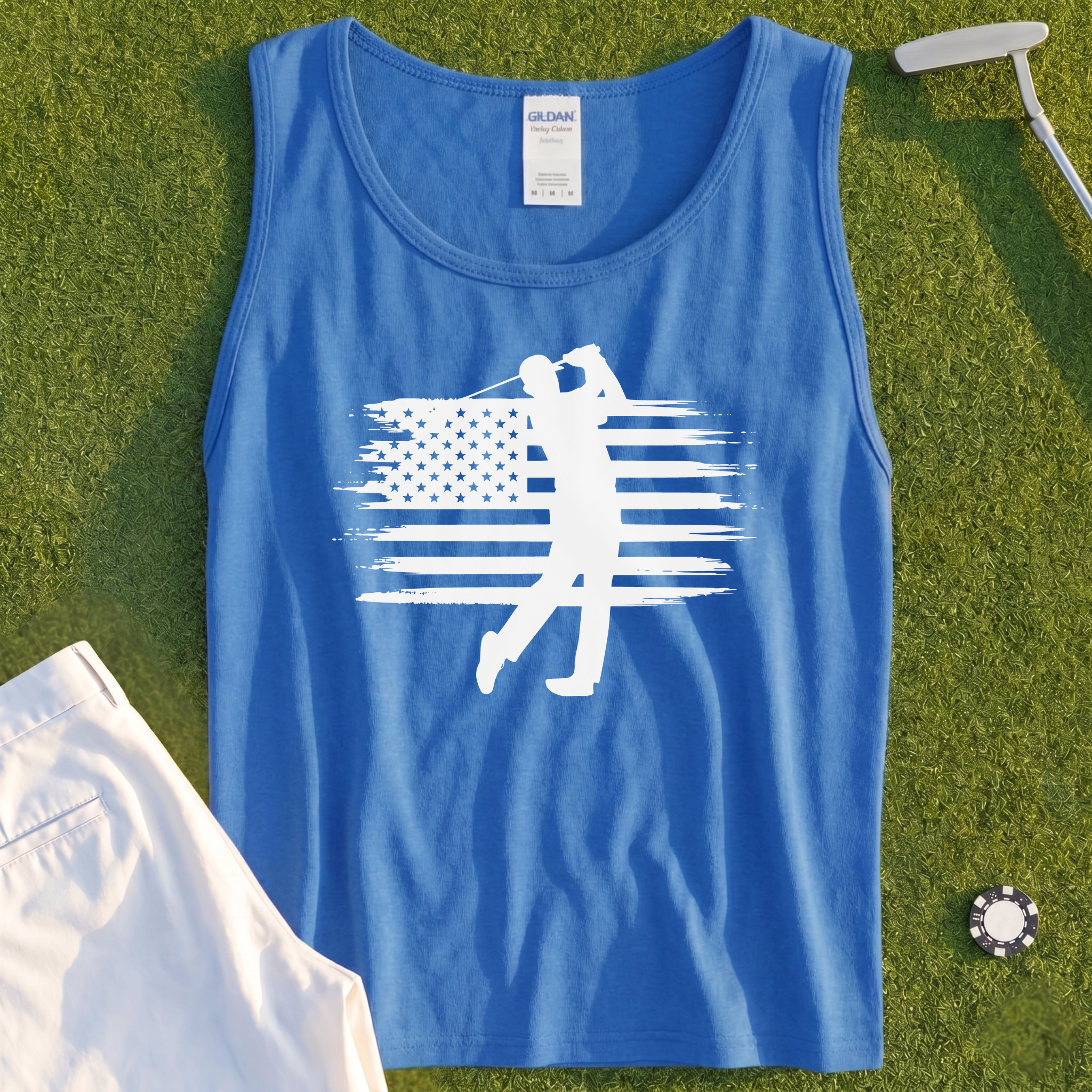 USA Flag Golfer Tank