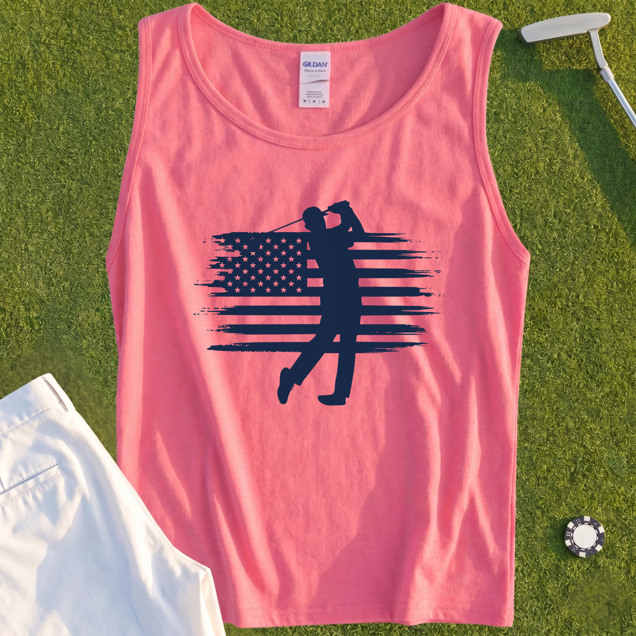 USA Flag Golfer Tank