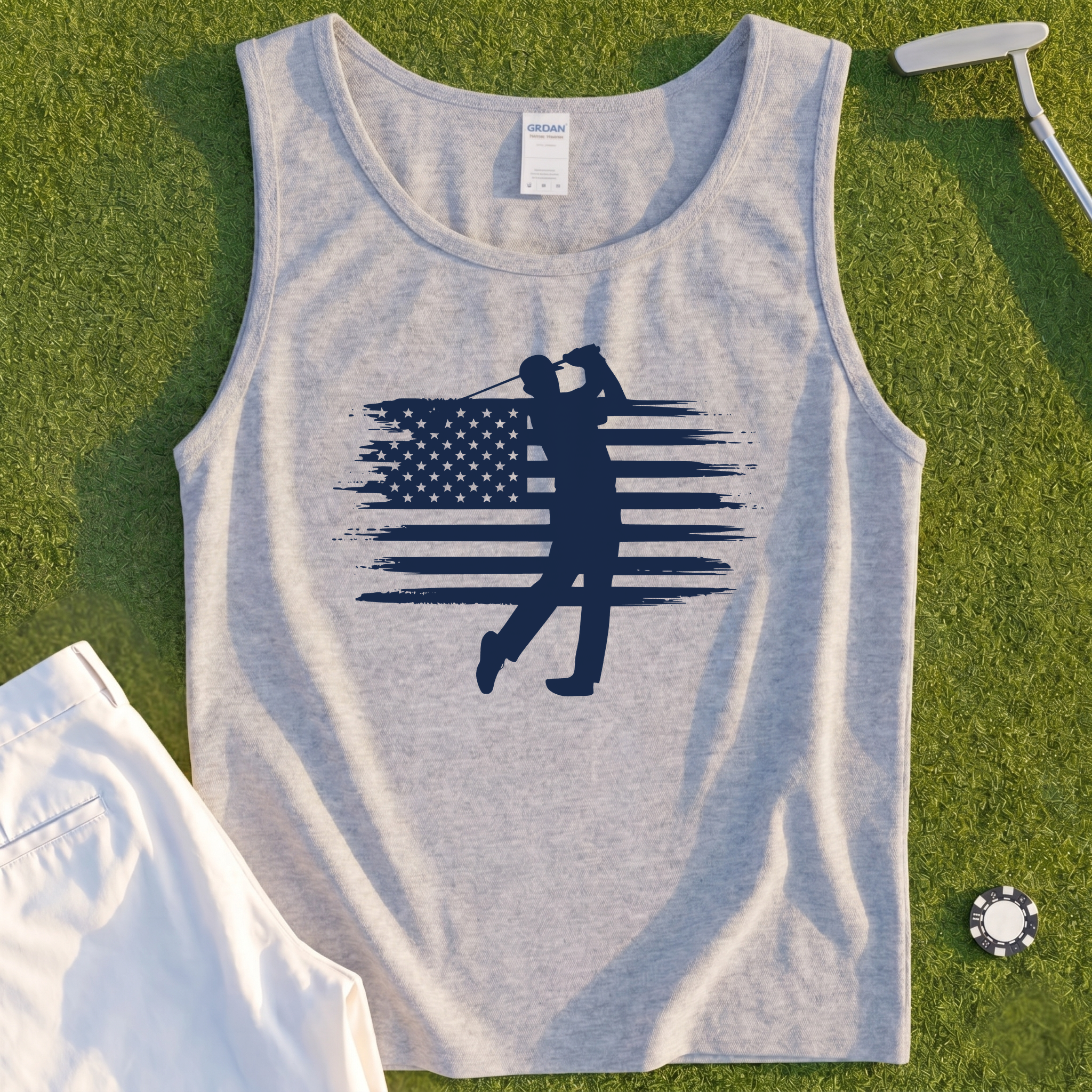 USA Flag Golfer Tank